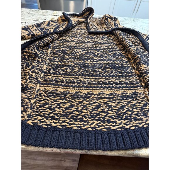 Yigal Azrouel M Mohair Wool Alpaca Chunky Knit Long Cardigan Coat Geometric Zip - Picture 4 of 16